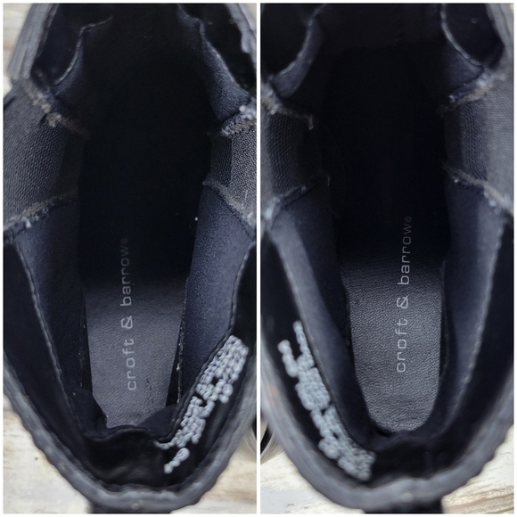 Croft & Barrow Marlon Black Leather Block Heel Chelsea Ankle Boots Womens Size 6 - Picture 9 of 10